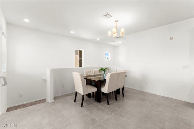 2495 Sunflower Days Ave Unit 2052, North Las Vegas, NV 89031 - dining area featuring a chandelier, recessed lighting, and baseboards