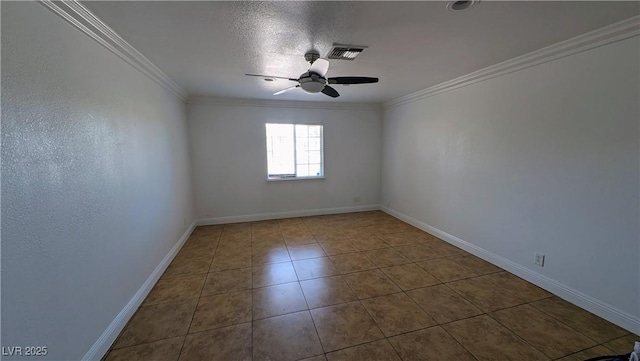 3020 Wilmington Way, Las Vegas, NV 89102 - empty room with a ceiling fan, tile patterned flooring, crown molding, and baseboards