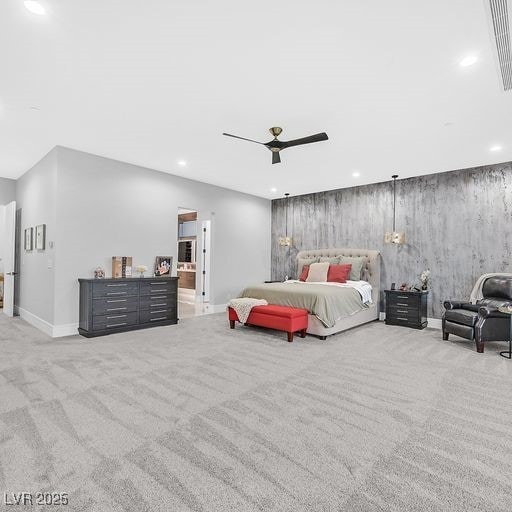 5400 Mello Ave, Las Vegas, NV 89131 - carpeted bedroom featuring recessed lighting and ceiling fan