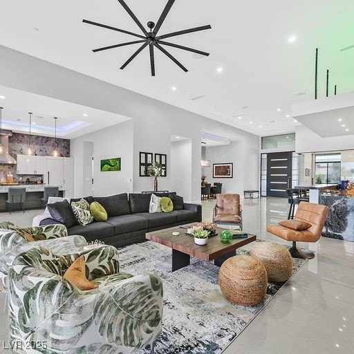 5400 Mello Ave, Las Vegas, NV 89131 - living area featuring recessed lighting and a chandelier