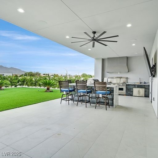 5400 Mello Ave, Las Vegas, NV 89131 - view of patio / terrace with area for grilling and ceiling fan