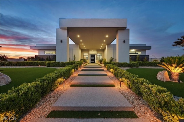 5400 Mello Ave, Las Vegas, NV 89131 - exterior entry at dusk with stucco siding