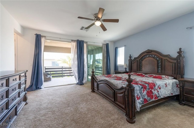 754 Tallgrass St, Las Vegas, NV 89138 - carpeted bedroom with access to outside and a ceiling fan