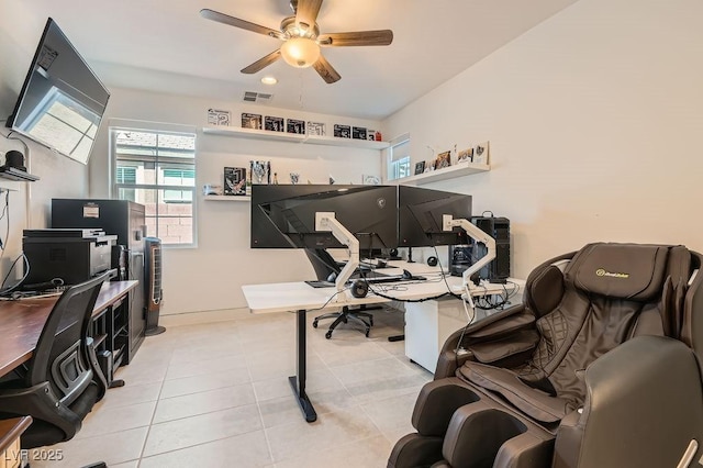 130 W Fairway Rd, Henderson, NV 89015 - office with a ceiling fan and tile patterned flooring
