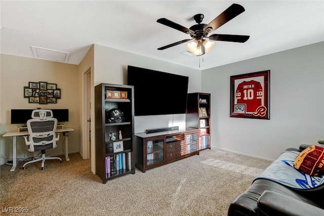 10988 Salernes St, Las Vegas, NV 89141 - living area featuring carpet flooring and ceiling fan
