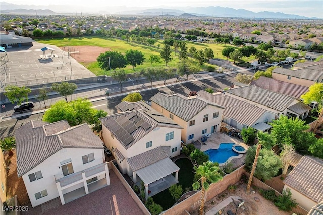 10988 Salernes St, Las Vegas, NV 89141 - aerial view of residential area featuring mountains and a pool