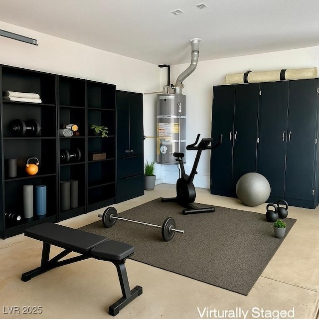 1921 Moonlight Bluff Ave, North Las Vegas, NV 89084 - workout room featuring water heater