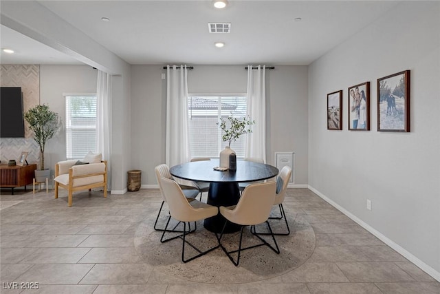 5234 Savannah Rose St, Las Vegas, NV 89149 - dining area featuring baseboards, light tile patterned flooring, and recessed lighting