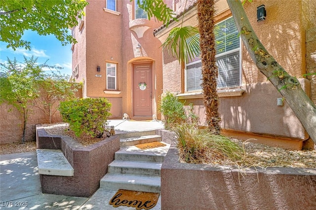 10667 Olympic Pine Dr, Las Vegas, NV 89135 - entrance to property with stucco siding