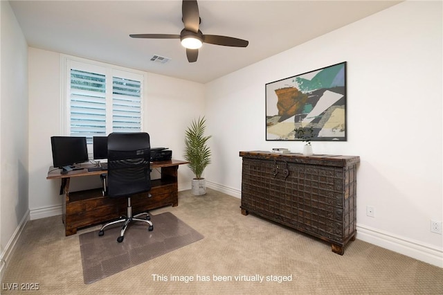 8 Laricola Ct, Henderson, NV 89011 - office area with carpet flooring, ceiling fan, and baseboards