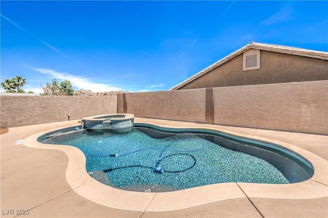 1044 Spanish Needle St, Henderson, NV 89002 - view of pool with a patio, a fenced backyard, and a pool with connected hot tub