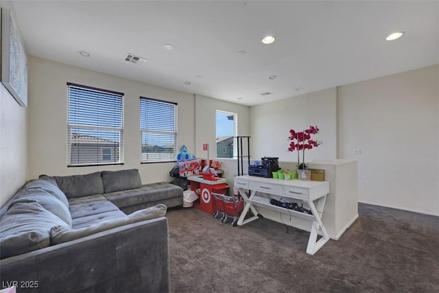 2117 Leatherbridge Ct, North Las Vegas, NV 89081 - living room with carpet flooring and recessed lighting