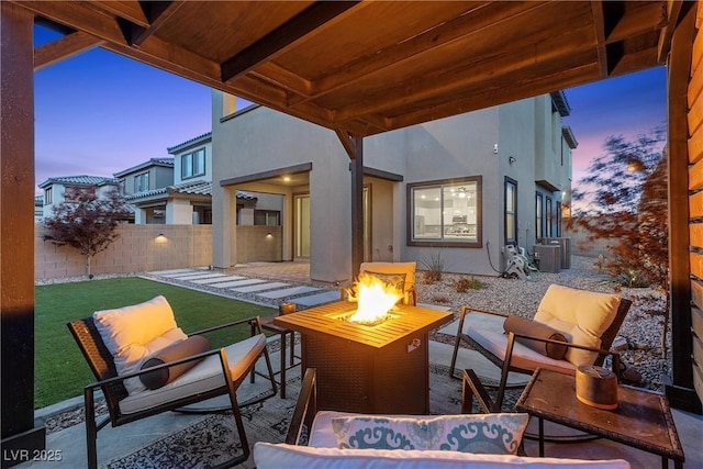 2367 Ridgeline Wash St, Las Vegas, NV 89138 - view of patio featuring a fire pit and cooling unit