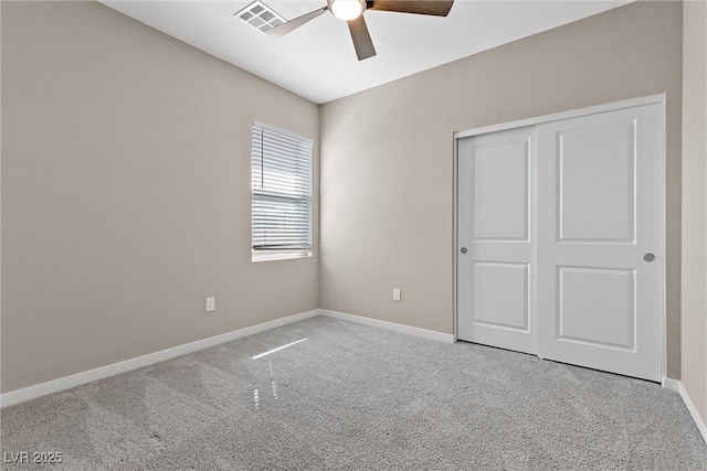 2367 Ridgeline Wash St, Las Vegas, NV 89138 - unfurnished bedroom with carpet flooring, baseboards, a closet, and ceiling fan