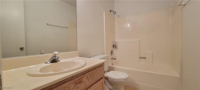 2216 Short Pine Dr, Las Vegas, NV 89108 - bathroom featuring toilet, vanity, and bathing tub / shower combination