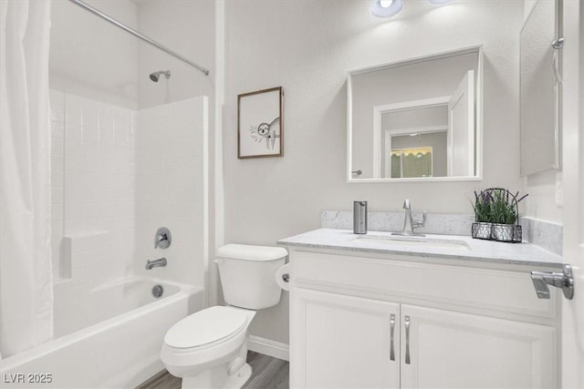 11856 Barona Mesa Ave, Las Vegas, NV 89138 - full bath with vanity, shower / bath combo with shower curtain, and wood finished floors