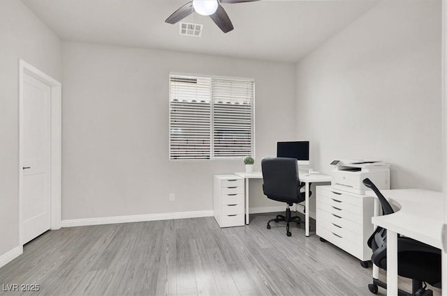 11856 Barona Mesa Ave, Las Vegas, NV 89138 - office featuring ceiling fan and wood finished floors