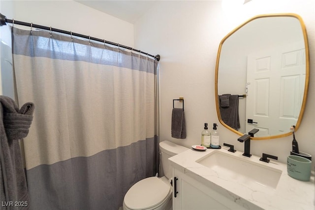 2021 Pelican Sky Beach Ave, North Las Vegas, NV 89081 - full bathroom featuring toilet, vanity, and a shower with shower curtain