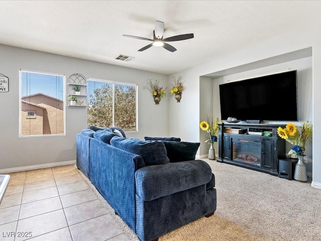 3040 Balcones Fault Ave, North Las Vegas, NV 89081 - living room with ceiling fan and baseboards