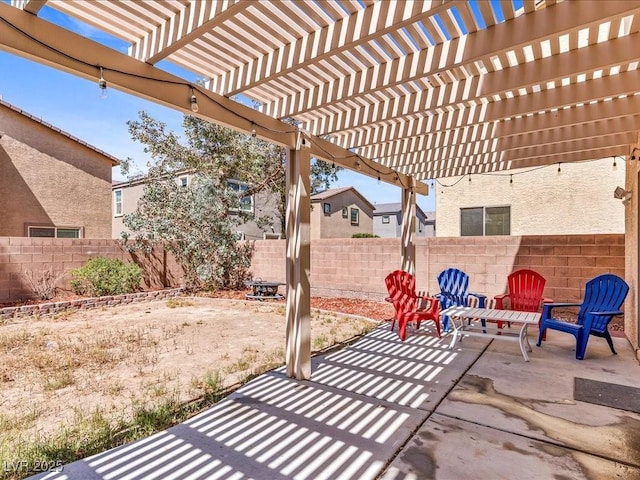 3040 Balcones Fault Ave, North Las Vegas, NV 89081 - fenced backyard with a patio area and a pergola