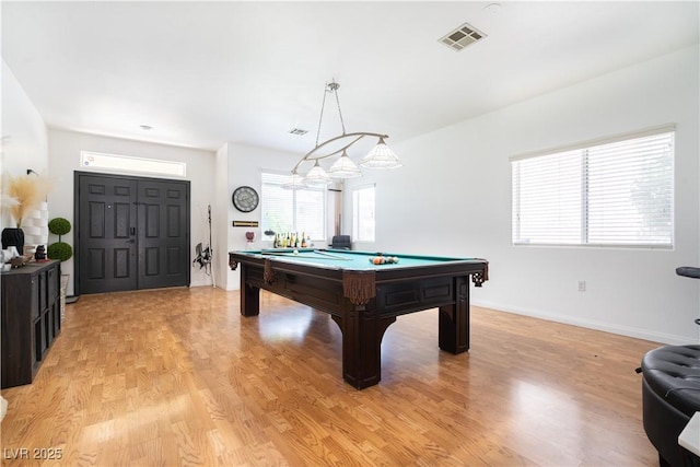 11134 Casala Ct, Las Vegas, NV 89141 - recreation room featuring pool table, light wood-style floors, and baseboards