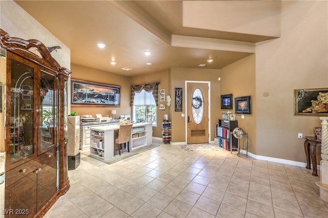 27 Via Paradiso St, Henderson, NV 89011 - foyer entrance featuring baseboards, recessed lighting, and light tile patterned flooring