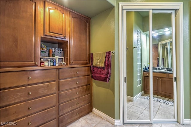 27 Via Paradiso St, Henderson, NV 89011 - bathroom with vanity, tile patterned flooring, and baseboards