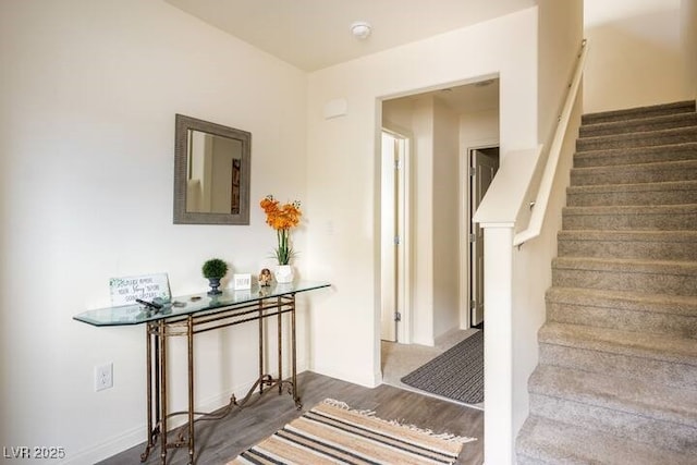 2629 Mocha Pearl Ct, North Las Vegas, NV 89086 - stairway featuring wood finished floors