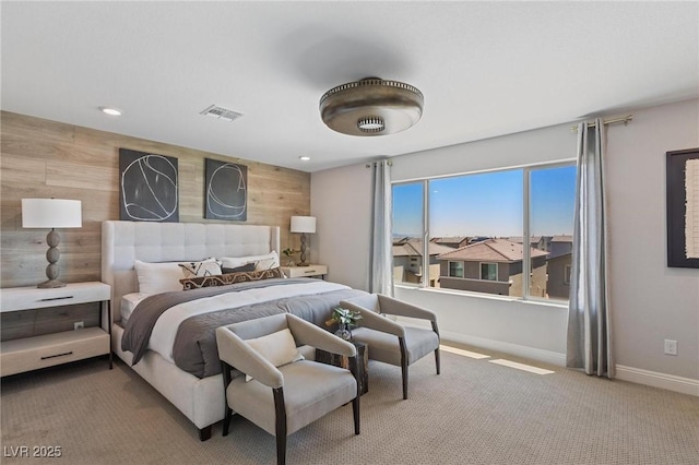 7983 Texas Hills St, Las Vegas, NV 89113 - carpeted bedroom featuring wooden walls, baseboards, and recessed lighting