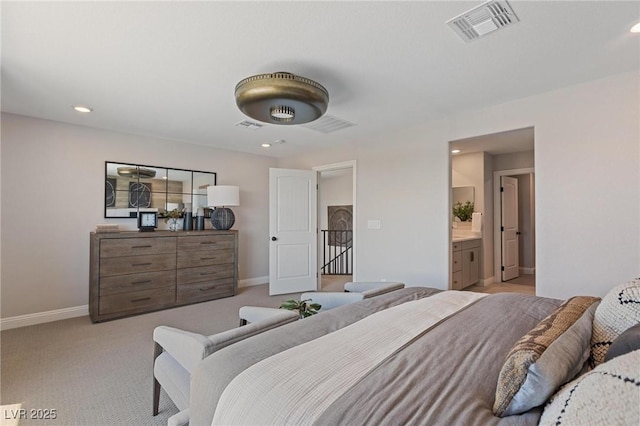 7983 Texas Hills St, Las Vegas, NV 89113 - bedroom with baseboards, light carpet, and recessed lighting