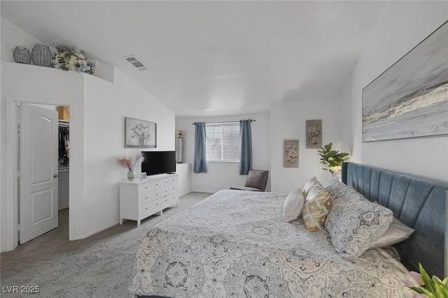 9428 Sierra Summit Ave, Las Vegas, NV 89134 - bedroom with carpet floors, a spacious closet, and vaulted ceiling
