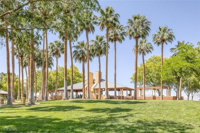 9428 Sierra Summit Ave, Las Vegas, NV 89134 - surrounding community with a lawn and a gazebo