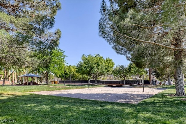 9428 Sierra Summit Ave, Las Vegas, NV 89134 - view of community featuring volleyball court, a gazebo, and a lawn