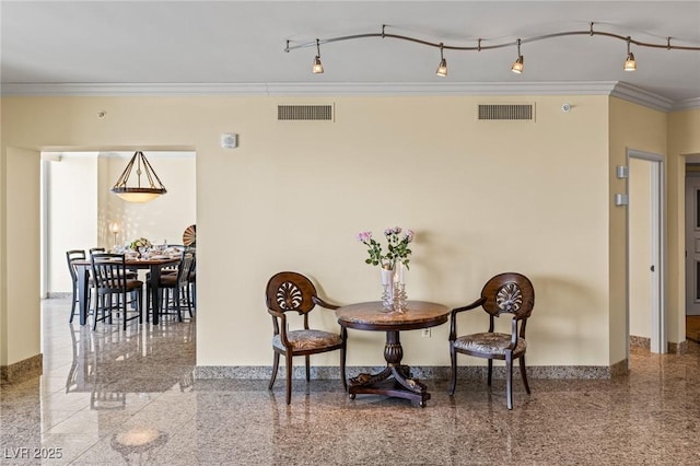 2777 Paradise Rd Unit 2302, Las Vegas, NV 89109 - living area featuring crown molding and granite tiled floors