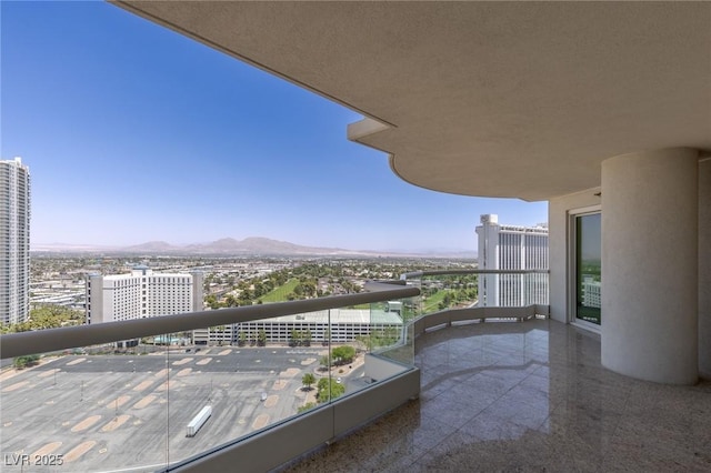 2777 Paradise Rd Unit 2302, Las Vegas, NV 89109 - balcony with a mountain view and a view of city
