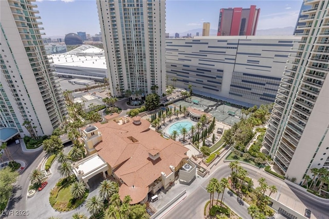 2777 Paradise Rd Unit 2302, Las Vegas, NV 89109 - aerial view of skyline and a pool