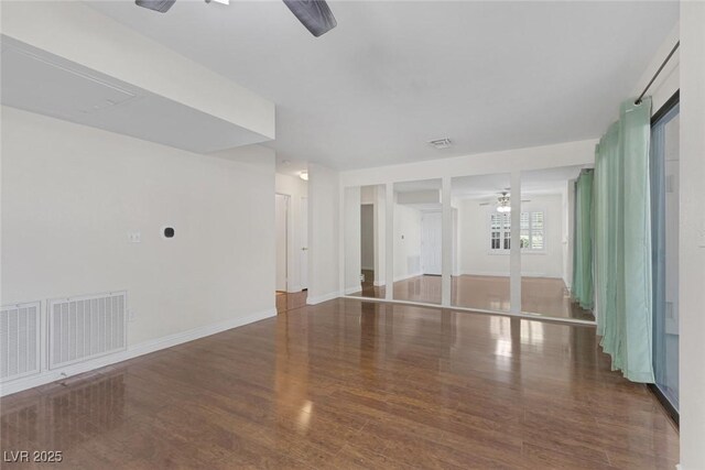 4843 S Torrey Pines Dr Unit 101, Las Vegas, NV 89103 - spare room featuring a ceiling fan, wood finished floors, and baseboards