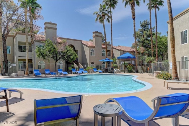 3145 E Flamingo Rd Unit 2080, Las Vegas, NV 89121 - community pool featuring a patio and a residential view