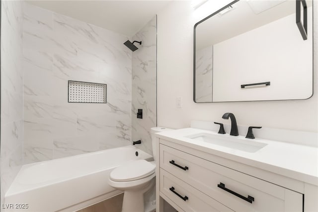 4301 Fortune Ave, Las Vegas, NV 89107 - full bathroom with vanity, toilet, and washtub / shower combination