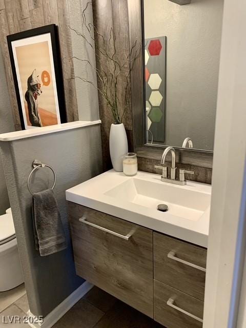 9485 Supernova Ct, Las Vegas, NV 89123 - half bathroom with vanity and tile patterned flooring