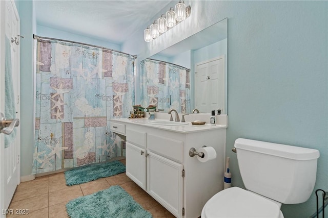 5317 Marietta Ave, Las Vegas, NV 89108 - full bath with vanity, tile patterned floors, toilet, and a chandelier