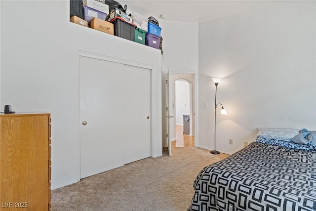 5317 Marietta Ave, Las Vegas, NV 89108 - carpeted bedroom with a closet and a high ceiling