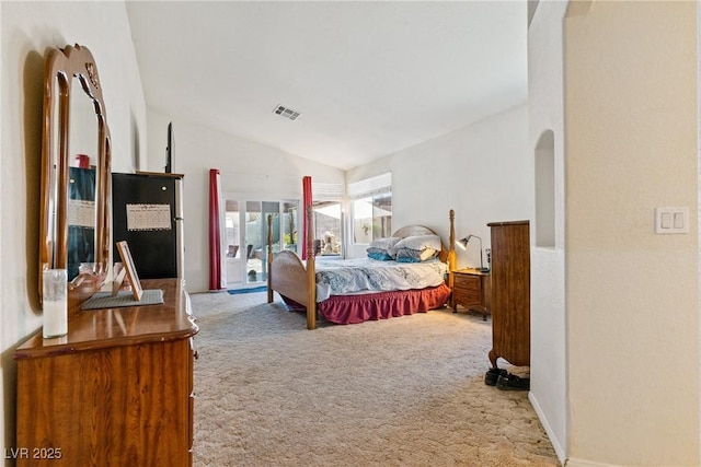 5317 Marietta Ave, Las Vegas, NV 89108 - carpeted bedroom featuring lofted ceiling and arched walkways