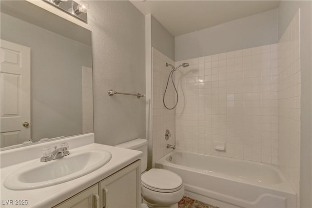 7968 Lisa Dawn Ave, Las Vegas, NV 89147 - bathroom with toilet, vanity, and bathtub / shower combination