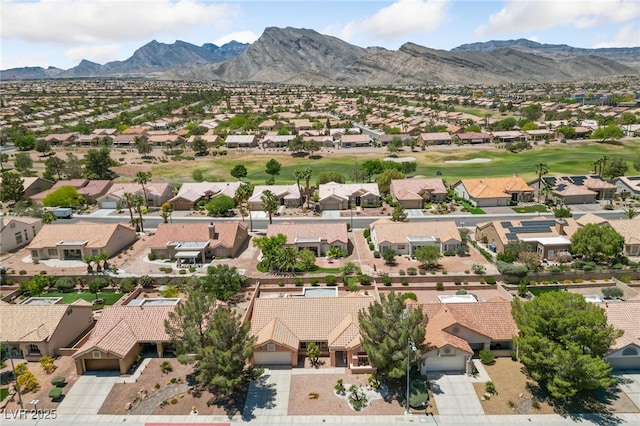 2925 Lotus Hill Dr, Las Vegas, NV 89134 - aerial view of residential area featuring a mountainous background and a golf club