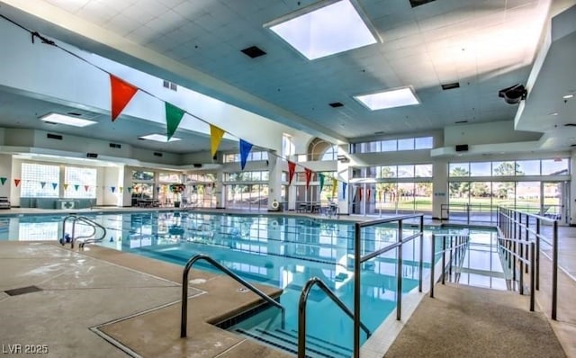 2925 Lotus Hill Dr, Las Vegas, NV 89134 - indoor community pool featuring a skylight