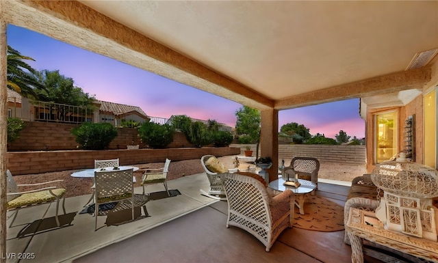 2925 Lotus Hill Dr, Las Vegas, NV 89134 - fenced backyard with a patio area and outdoor dining space