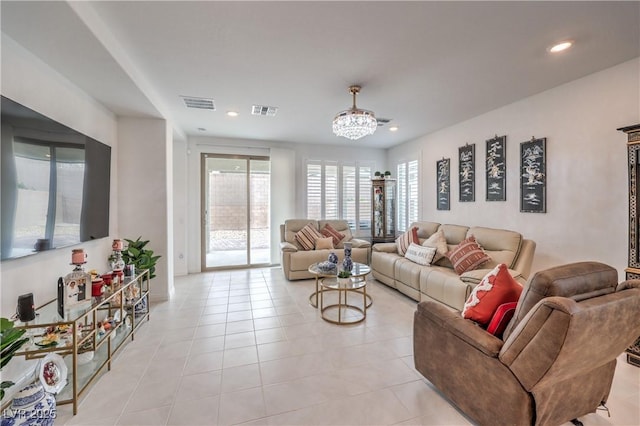 2114 Thelen Ave, North Las Vegas, NV 89086 - living room with light tile patterned floors and recessed lighting