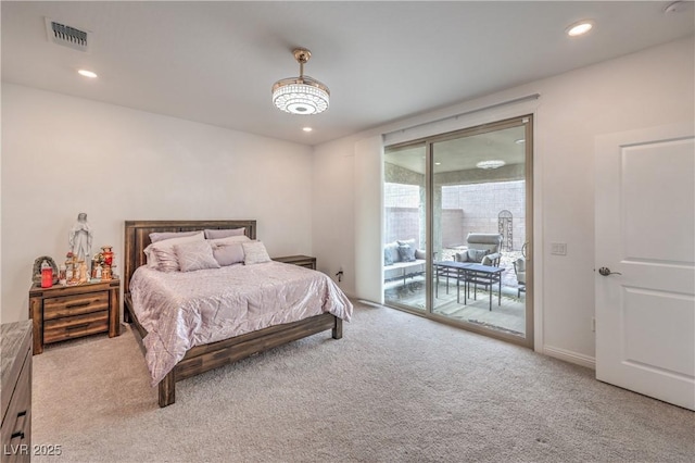 2114 Thelen Ave, North Las Vegas, NV 89086 - carpeted bedroom featuring access to outside and recessed lighting