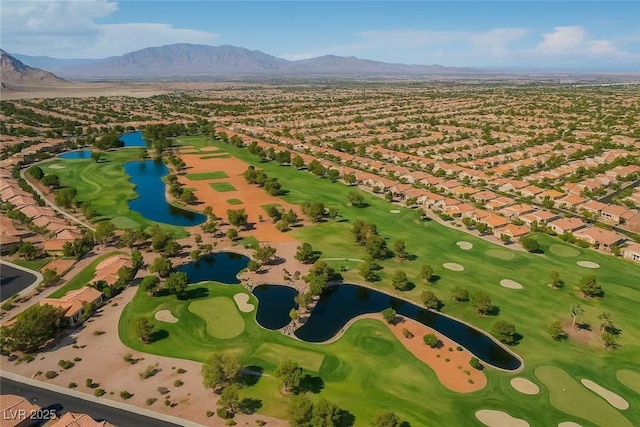 8720 Prairie Hill Dr, Las Vegas, NV 89134 - aerial perspective of suburban area featuring a water and mountain view and a golf course